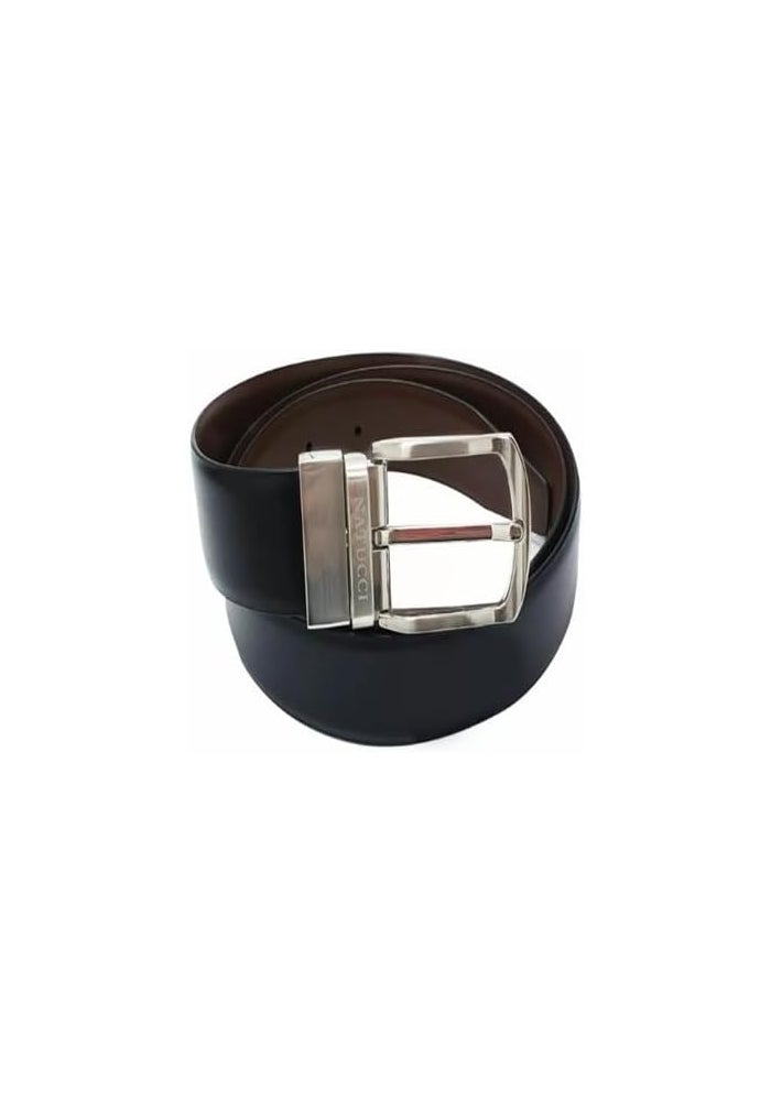 Natucci Double Face Leather Belt - Reversible Black/Brown, 30 mm Wide